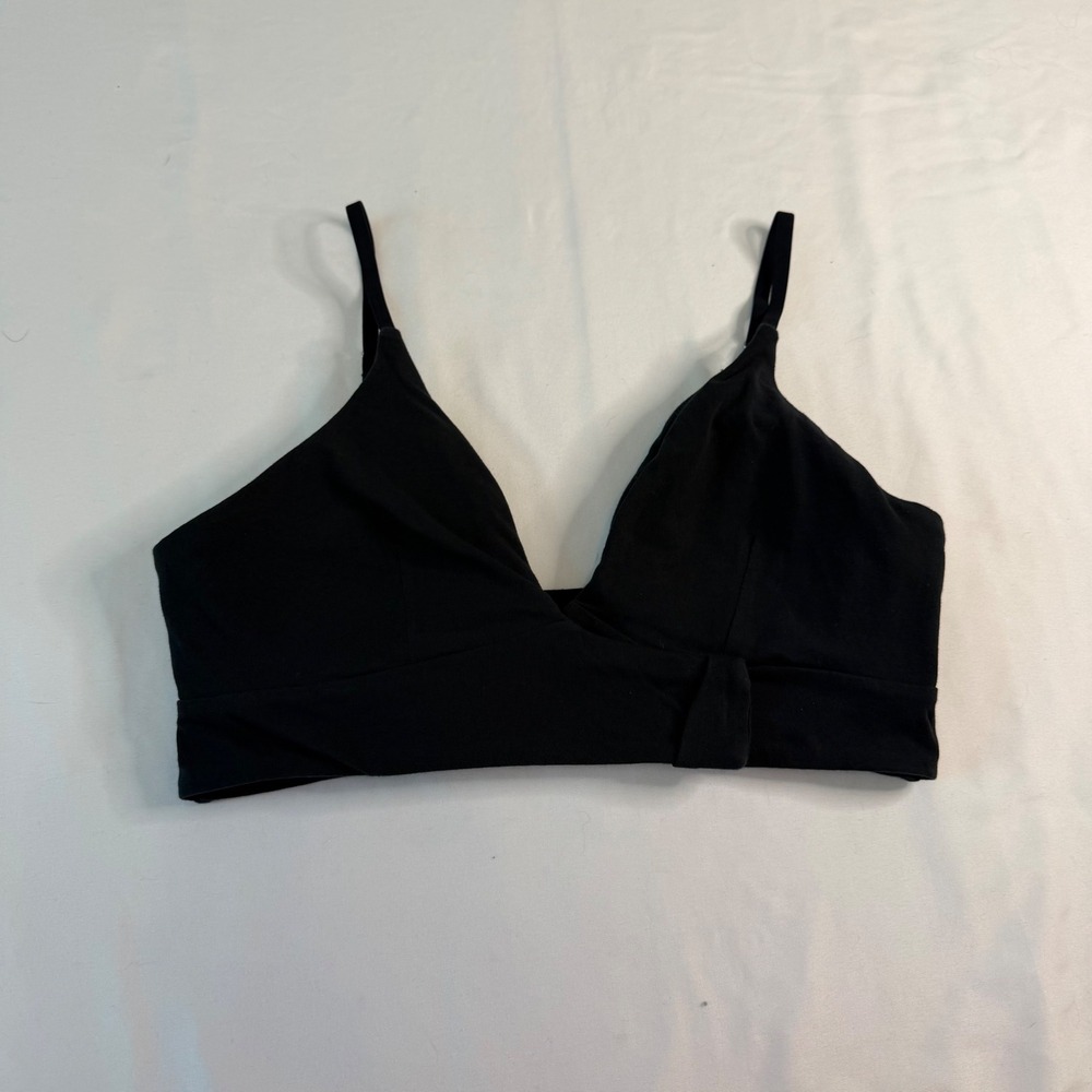 Slick Chicks Front Fastening Adaptive Bralette Black Large Wireless Cotton Blend